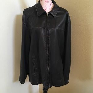 Material London Men’s Black Leather Jacket Size XL